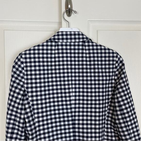 J.Crew Parke Blazer Navy Gingham Check Lined Classic Tailored Jacket NWT - Picture 7 of 10